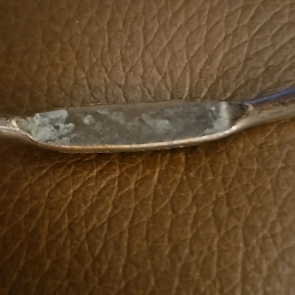 3/$30 Vintage Small Silvertone Blue Gem Cuff Bracelet